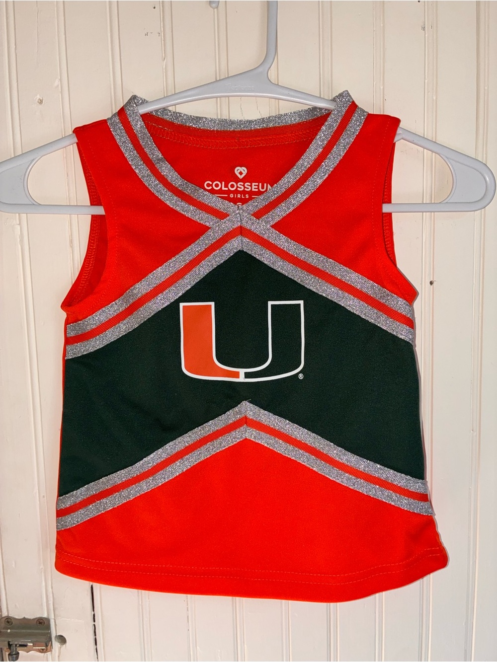 Colosseum Girls' Orange and Green Miami Hurricanes Cheer Tank